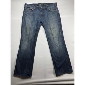 7 For All Mankind Men's Bootcut Blue Denim Jeans - Size 38 (39x31.5)